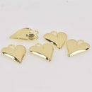 Gold Heart Charms 34x25mm chs8518
