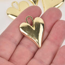 Gold Heart Charms 34x25mm chs8518