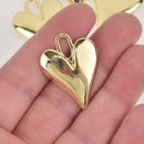 Gold Heart Charms 34x25mm chs8518