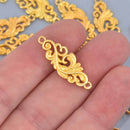 5 Matte Gold Filigree Connector Charms, 30mm, chs8523