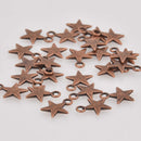 10 Copper Star Charms, 17x14mmm chs8524