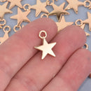 10 Light Gold Star Charms, 17x14mmm chs8526