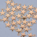 10 Light Gold Star Charms, 17x14mmm chs8526