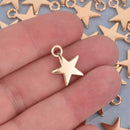 10 Light Gold Star Charms, 17x14mmm chs8526