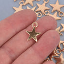 10 Light Gold Star Charms, 17x14mmm chs8526