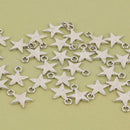 10 Silver Star Charms, 17x14mmm chs8527