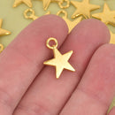 10 Gold Star Charms, 17x14mmm chs8528