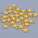 10 Gold Star Charms, 17x14mmm chs8528