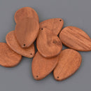 6 Wood Charms, Teardrop Pendant, 55x36mm, chs8537