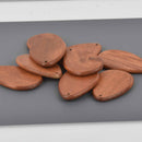 6 Wood Charms, Teardrop Pendant, 55x36mm, chs8537