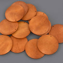 10 Wood Charms, Round Puffed Disc, 50mm, chs8539