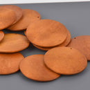 10 Wood Charms, Round Puffed Disc, 50mm, chs8539