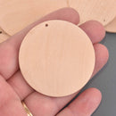 10 Wood Charms, Round Puffed Disc, 50mm, chs8540