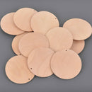 10 Wood Charms, Round Puffed Disc, 50mm, chs8540