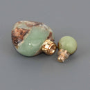 Gemstone Heart Essential Oil Bottle Pendant, Perfume Bottle, Gold Trim, chs8544