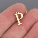 Rho P Charm, Gold Stainless Steel, Greek Letter, Sorority Charms, 14mm, chs8553