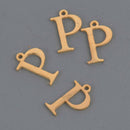 Rho P Charm, Gold Stainless Steel, Greek Letter, Sorority Charms, 14mm, chs8553
