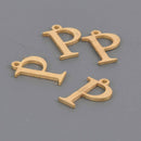 Rho P Charm, Gold Stainless Steel, Greek Letter, Sorority Charms, 14mm, chs8553