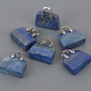 Gemstone Purse Handbag Charms, Blue Lapis Lazuli with silver handle, chs8554