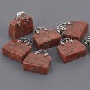 Gemstone Purse Handbag Charms, Red Jasper with silver handle, chs8556