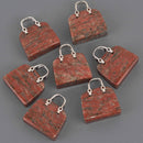 Gemstone Purse Handbag Charms, Red Jasper with silver handle, chs8556