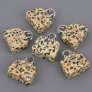 Gemstone Purse Handbag Charms, Dalmatian Jasper with silver handle, chs8559