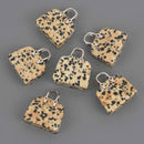 Gemstone Purse Handbag Charms, Dalmatian Jasper with silver handle, chs8559