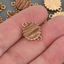 Wood Charms with Gold Plating, Connector Link, 19x15mm, chs8562