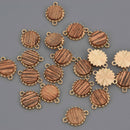 Wood Charms with Gold Plating, Connector Link, 19x15mm, chs8562