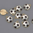 Soccer Ball Charms, gold with enamel, chs8563