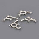 Lakos III 8/0 Bead Ending Silver Plate, x4 pcs, chs8567