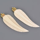 Large White FEATHER Charm 3.5" long chs8569