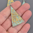 1 THAI BUDDHA Pendant Charm, Patina Triangle Relic Pewter chs8570