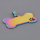 2 Rainbow Stainless Steel Pet Tag Charms, 2", chs8572