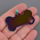 2 Rainbow Stainless Steel Pet Tag Charms, 2", chs8572