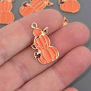 Pumpkin Charms for Fall and Halloween, Enamel, gold plated, chs8573