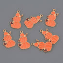 Pumpkin Charms for Fall and Halloween, Enamel, gold plated, chs8573