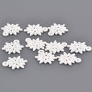 10 White SNOWFLAKE Charms, Enamel over Metal, 20mm, chs8577
