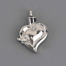 Heart Cremation Ash Urn Charm Locket, Silver Stainless Steel chs8591