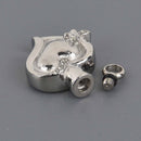 Heart Cremation Ash Urn Charm Locket, Silver Stainless Steel chs8591
