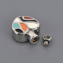 Heart Cremation Ash Urn Charm Locket, Silver Stainless Steel with Enamel, chs8594