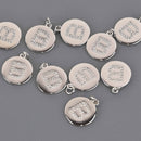 Letter B Crystal Alphabet Charm, Silver Plate, 15mm, chs8597