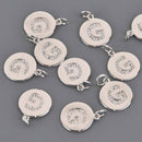 Letter G Crystal Alphabet Charm, Silver Plate, 15mm, chs8600