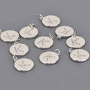 Letter K Crystal Alphabet Charm, Silver Plate, 15mm, chs8602