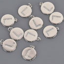 Letter L Crystal Alphabet Charm, Silver Plate, 15mm, chs8603