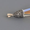 1 Crystal AB Teardrop Drop Pendant, Clear Glass with rhinestone pave' bead cap, Faceted, Silver Bail, 3.5" long, chs8609