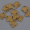 Bronze Orthodox Cross Charms, hammered metal, 17mm, chs8614