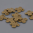 Bronze Orthodox Cross Charms, hammered metal, 17mm, chs8614