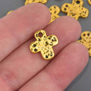 Gold Orthodox Cross Charms, hammered metal, 17mm, chs8615