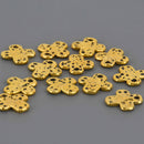 Gold Orthodox Cross Charms, hammered metal, 17mm, chs8615
